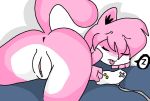 1_female 1_girl aeris_(vg_cats) anthro anus breasts feline feline_humanoid female female_only furry labia lying perverted_bunny pink_fur pussy sleeping solo vg_cats webcomic zzz