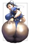 1girl anus ass ass_grab bbw bent_over big_ass big_breasts blush bracelet breasts brown_eyes brown_hair bun_cover capcom china_dress chinese_clothes chun-li cropped_legs curvy double_bun double_buns dress eyebrows from_behind highres hips horny huge_ass huge_breasts jewelry kisuu leaning leotard lips lipstick looking_back makeup massive_ass nipples odd_(pixiv159317) panties pantyhose pov presenting pussy round_ass shiny short_hair sideboob single_big_breast single_breast solo spiked_bracelet spikes street_fighter thick_thighs thighs thong underwear wide_hips 