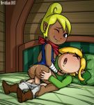  1boy 1girl 2017 ahegao anal_beads anus ass bedroom cowgirl_position dark_skin edit girl_on_top link male/female nintendo one_eye_closed revtilian tetra the_legend_of_zelda the_wind_waker vaginal vaginal_penetration yellow_hair 