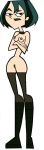 black_eyes black_hair breasts cartoon_network dyed_hair goth green_hair gwen_(tdi) hourglass_figure nude nude_female pale-skinned_female thick_ass thick_legs thick_thighs total_drama_island two_tone_hair wasp_waist