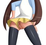  1_female 1_human 1girl anus ass brown_hair clothed female female_human female_only freako from_below hair hairless_pussy hentai-foundry human human_only long_hair mei_(pokemon) no_panties pokemon pokemon_(game) pokemon_bw2 pussy rosa rosa_(pokemon) solo standing stockings upskirt viewed_from_below 