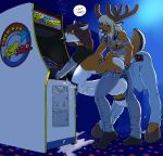  anthro anthro_on_anthro arcade arcade_machine ass bent_over bracelet breasts bulge canine cervine cigarette clothed clothing cox cum deer digital_media_(artwork) distracted dripping duo edit erection fingering fox furry futanari gideon herm huge_breasts huge_testicles humanoid_penis hyper hyper_breasts hyper_penis hyper_testicles intersex jewelry large_breasts large_testicles male male/male mammal orgasm pac-man_(series) penis precum public ruger testicles video_games 