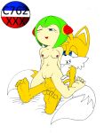  anthro blue_eyes c76xxx color cosmo_the_seedrian feet female girl_on_top humanoid_feet male male/female miles_&quot;tails&quot;_prower multiple_tails nude penetration pussy reverse_cowgirl_position sex tagme tail tails tailsmo vaginal vaginal_penetration vaginal_sex yellow_fur yellow_hair 