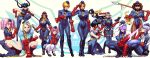 1990s_(style) 6+girls adapted_costume ahoge ankle_boots annotated aprile_(street_fighter) armband axe bad_id bad_twitter_id belt_pouch black_footwear black_hair blonde_hair blue_eyes blue_legwear blue_leotard blue_theme bob_cut boots braid breasts brown_eyes brown_footwear brown_hair brown_legwear cammy_white capcom china_dress chinese_clothes cleavage clenched_hand covered_mouth dark-skinned_female dark_skin decapre_(street_fighter) double_bun dress drill_hair earrings enero_(street_fighter) eyepatch fevrier_(street_fighter) fingerless_gloves garrison_cap glasses gloves grin gun hair_over_one_eye hat headband heart highleg highleg_leotard highres holster huge_ahoge imi_uzi jewelry jianyu_(street_fighter) juli juni knee_boots kneeling kunai large_breasts leotard light_purple_hair long_hair maerz_(street_fighter) mary_janes marz_(street_fighter) mask medium_breasts miniskirt monkey mouth_mask multiple_girls native_american necklace necktie ninja noembelu_(street_fighter) official_art one_knee over-kneehighs pantyhose pink_eyes pink_hair polearm pouch red_gloves retro_artstyle ribbed_leotard robaato_(street_fighter) salute santamu_(street_fighter) satsuki_(street_fighter) scar scarf semi-rimless_eyewear shoes short_hair shoulder_pads sitting skirt sleeveless smile spear spread_legs squatting staff street_fighter street_fighter_v street_fighter_zero_(series) submachine_gun textless thigh_holster thighhighs tooth_necklace turtleneck twin_braids udon_entertainment under-rim_eyewear very_dark_skin vest visor weapon white_legwear xiayu_(street_fighter) yellow_eyes