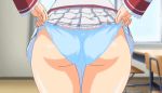  1girl aiba_matsuri anime ass bent_over blue_panties censored hentai huge_ass oppai_heart panties underwear undressing 