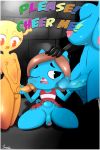 anthro bulge cartoon_network cheerleader clothed clothing comic cover_page crossdressing furry gumball_watterson herm intersex male nicole_watterson penny_fitzgerald please!_cheer_me!_(saurian) saurian_(artist) sex the_amazing_world_of_gumball
