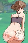  ass ass_grab beauty brown_hair npc_trainer pokemon pokemon_xy sunbeam_(artist) 