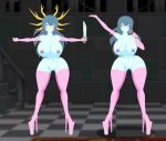antlers areolae ass big_ass big_breasts boots breasts commission dk female ghost ghost_girl gloves knife nipples nude pussy riffsandskulls solo spooky&#039;s_house_of_jump_scares spooky_(shojs) weapon