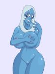  1_female 1girl 1girl 1girl big_breasts big_hips blue_diamond blue_diamond_(steven_universe) blue_eyes blue_hair blue_skin breasts cartoon cartoon_network female_only female_solo gem gem_(species) gems grin hand_on_breast long_hair looking_at_viewer nude_female posing pubic_hair pussy smile solo_female steven_universe 
