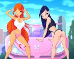 ass bloom bloom_(winx_club) breasts clothed looking_back musa musa_(winx_club) panties red_hair winx_club zfive