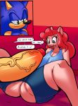  1girl anthro big_breasts breasts denizen1414 dialogue dreamcastzx1 english_text equine erection friendship_is_magic furry hedgehog horse huge_breasts humanoid_penis hyper hyper_penis male mammal my_little_pony penis pinkie_pie_(mlp) pony sega sonic_the_hedgehog spread_legs spreading sweat text thick_thighs vein 