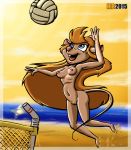  1girl beach chip_&#039;n_dale_rescue_rangers gadget_hackwrench hentai_boy mouse nude rescue_rangers volleyball 