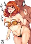 1boy 1girl alternate_version_available ambiguous_penetration blush bra breasts_outside celica celica_(fire_emblem) dark-skinned_male earrings fire_emblem fire_emblem_echoes:_mou_hitori_no_eiyuuou fire_emblem_heroes panties red_hair revolverwingstudios sound_effects sweat 