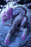  1girl anthro anus ass breasts completely_nude completely_nude_female female_only fur furry furry_only hioshiru nude nude_female purple_eyes purple_pussy pussy showing_ass snow snow_leopard solo solo_female vaginal vulva 