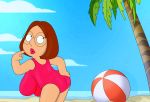  ass ball beach beach_ball big_breasts breasts family_guy meg_griffin one-piece_swimsuit swimsuit thighs 
