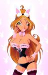 1girl breasts female_only flora flora_(winx_club) green_eyes lingerie panties stockings winx_club zfive