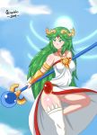 1girl big_breasts breasts female_only kid_icarus kid_icarus_uprising palutena scrambles-sama staff weapon