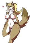  1girl 1girl 2017 anthro breasts canine fur furry hair looking_at_viewer mammal nipples nude pussy sepiruth smile wolf 