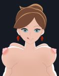  araragi_(pokemon) big_breasts breasts hcitrus nipples nude pokemon professor_juniper smile tongue 