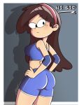  1girl 1girl aged_up ass autart bra breasts looking_at_viewer looking_back nickelodeon older pants sid_chang skin_tight standing the_loud_house 