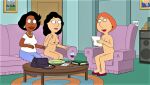  3girls bonnie_swanson breasts clothed_female_nude_female erect_nipples family_guy female_full_frontal_nudity female_nudity lois_griffin nude thighs vulva 