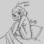  2017 bed bed_sheet drawing jackie_lynn_thomas looking_at_viewer monochrome nude poland_(artist) sketch star_vs_the_forces_of_evil 
