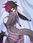 1girl 2017 anthro bat breasts clothing furry herraardy hybrid mammal mustelid otter sideboob sweater