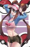  :d hentai-foundry looking_at_viewer mei_(pokemon) pink_bra pokemon pokemon_(game) pokemon_bw2 rosa see-through smile solfer 