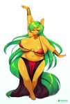  1girl 2017 3mangos anthro armpits belly belly_dancer big_breasts breasts clothed clothing digital_media_(artwork) equine eyewear fan_character furry glasses green_hair hair half-closed_eyes harem_outfit horse jewelry mama_mango_(character) mammal mature_female my_little_pony navel necklace one_eye_closed pony pose simple_background slightly_chubby standing thick_thighs voluptuous white_background wide_hips 
