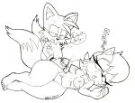  1girl 2017 anthro breasts cum cum_on_breasts cum_on_face duo furry male male/female masturbation miles_&quot;tails&quot;_prower mostly_nude nipples nude penile_masturbation penis sally_acorn sega sketch sleeping unknown_artist 