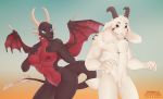  1girl 2017 absurd_res anthro anthrofied areola asriel_dreemurr bat_wings big_breasts black_horn black_scales black_sclera blue_eyes blush boss_monster breasts caprine crossover cynder dragon duo english_text featureless_crotch fur furry goat hair hand_on_breast high_res horn humanoid_penis male mammal membranous_wings nipples nude penis red_eyes red_nipples red_scales scales scalie spyro_the_dragon testicles text undertale v-i video_games white_fur white_hair white_horn wings 