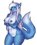  1girl 1girl anthro big_breasts breasts canine furry looking_at_viewer mammal nipples nude porin pussy slightly_chubby smile thick_thighs voluptuous wide_hips 