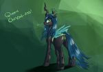  1girl anus ass changeling english_text female female_only friendship_is_magic horn looking_at_viewer my_little_pony pussy queen_chrysalis solo standing tail wings 