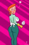 ass big_ass big_breasts breasts dexter&#039;s_laboratory dexter&#039;s_mom duster feather_duster heart looking_at_viewer looking_back milf prominence