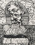 fan_character inked original original_character pinkiegurlz sitting sonia_princess_the_hedgehog sonic_(series)