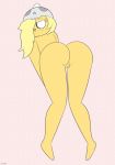  1girl 1girl 2017 adventure_time anthro ass bear blush bronwyn canine cartoon_network dm81 dog eyelashes furry hair horn looking_at_viewer mammal nude pussy simple_background standing 