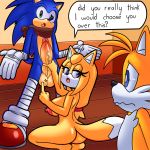  1girl big_breasts big_penis breasts canine cuckold dreamcastzx1 fox hedgehog huge_penis humanoid_penis male mammal miles_&quot;tails&quot;_prower mintyskin nipples nude penis sega small_penis_humiliation sonic_boom sonic_the_hedgehog testicles zooey_the_fox 