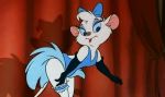  1girl anthro anthro_mouse blue_leotard dancer_outfit disney female female_anthro female_anthro_mouse female_only furry gloves leotard long_gloves mammal miss_kitty_mouse mouse mouse_ears mouse_tail non-nude rodent solo standing the_great_mouse_detective thigh_band white_fur 
