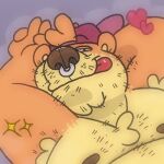  1boy animated armpit belly big_belly blink blinking cap dad_bod flexing furry hair_tuft hand_gesture hearts looking_at_viewer loop nipples nose_piercing sparkles tongue_out upper_body video webm 