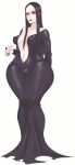  addams_family big_breasts black_dress brown_eyes dat_ass goth hourglass_figure large_ass milf morticia_addams sexy sundown white_skin 