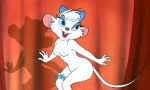  1girl anthro anthro_mouse breasts disney edit female female_anthro female_anthro_mouse female_only furry mammal miss_kitty_mouse mouse mouse_ears mouse_tail nude nude_edit rodent solo tail the_great_mouse_detective thigh_band white_fur 