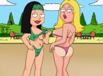  american_dad butt_shake cameltoe francine_smith funny gif guido_l hayley_smith outside showing swimsuit 