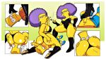  ass bdsm big_breasts boots corset facesitting patty_bouvier selma_bouvier the_simpsons thighs thong 