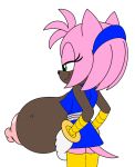  1girl 1girl 2014 amy_rose anthro areola big_breasts breasts clothed clothing daredemon7000 erect_nipples flashing fur hedgehog huge_breasts mammal nipples partially_clothed pink_fur sega 
