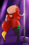 1girl 2017 anthro anus ass avian back beak big_ass big_breasts blaziken blaziken_(pokemon) blonde_hair blue_eyes breasts bursyamo_(pokemon) chicken claws creatures_(company) el_shaka female_only game_freak gen_3_pokemon half-closed_eyes hand_on_ass high_heels holding huge_breasts large_ass long_hair looking_at_viewer looking_back money multicolored_fur nintendo non-mammal_breasts nude open_mouth pokemon pokemon_(anime) pokemon_(creature) pokemon_(game) pokemon_(species) pokemon_rse pokemon_ruby_sapphire_&amp;_emerald pole ponytail purple_background pussy red_skin sideboob standing tail talons thecon thick_thighs thigh_strap video_games wide_hips yellow_sclera yellow_skin