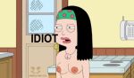  american_dad anger caption cussing francine_smith gif guido_l hayley_smith jeff_fischer kitchen roger_(american_dad) talking topless 