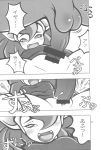 ahegao comic crossover darkstalkers demon demon&#039;s_crest felicia firebrand_(ghosts_&#039;n_goblins) furry ghosts_&#039;n_goblins japanese_text monochrome noise red_arremer vaginal