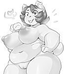 &lt;3 1girl 2017 :3 alternate_version_available anthro areola armpits belly big_breasts breasts cat catty_(undertale) chikkibug digital_media_(artwork) feline furry hair huge_breasts looking_down low-angle_view mammal monochrome navel nipples nude overweight overweight_female pussy pussy_juice saliva thick_thighs tongue tongue_out undertale video_games wide_hips