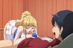  ahegao anime blonde breast fellatio gif gold_hair hentai oral school spocon threesome 