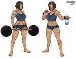  avatar:_the_last_airbender barbell big_breasts breasts cleavage dark_skin female korra lifting_weights mrpotatoparty solo the_legend_of_korra weightlifter weightlifting 